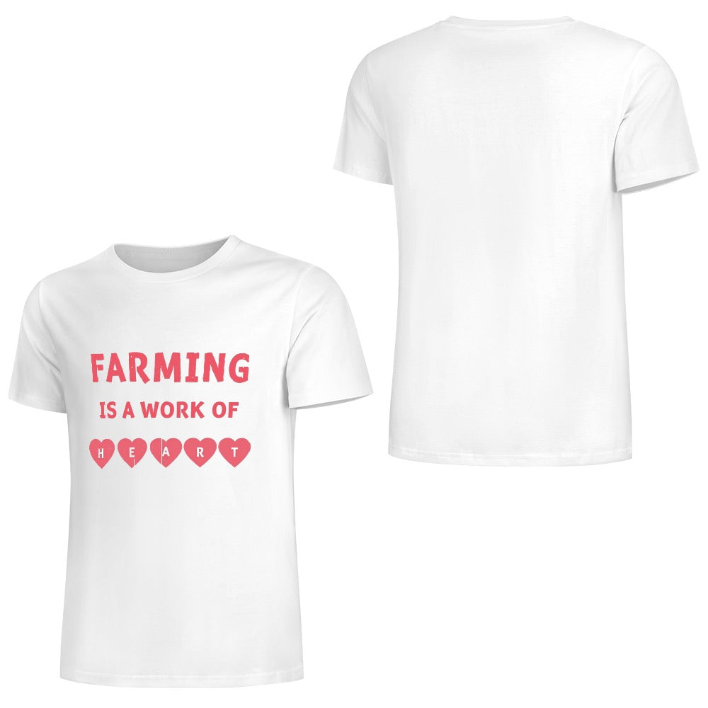 New Pure cotton short sleeved T-shirt farming is a work of Heart