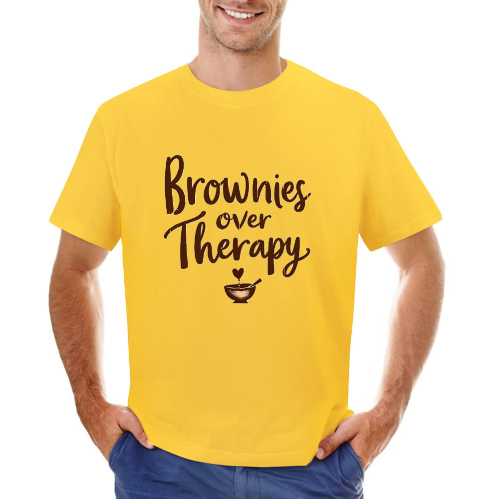 New High quality Men's T-shirt 100% Cotton Brownies over therapy