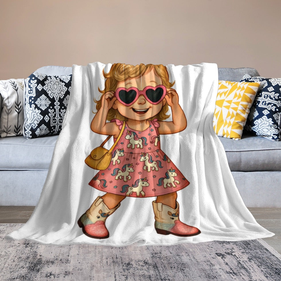 Amelia rose Ultra-Soft Flannel Blanket Multiple Sizes