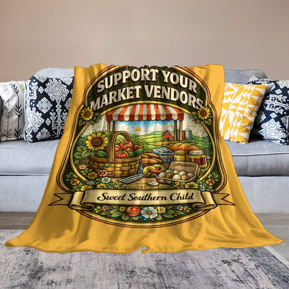 Ultra-Soft Flannel Blanket support your market vendors