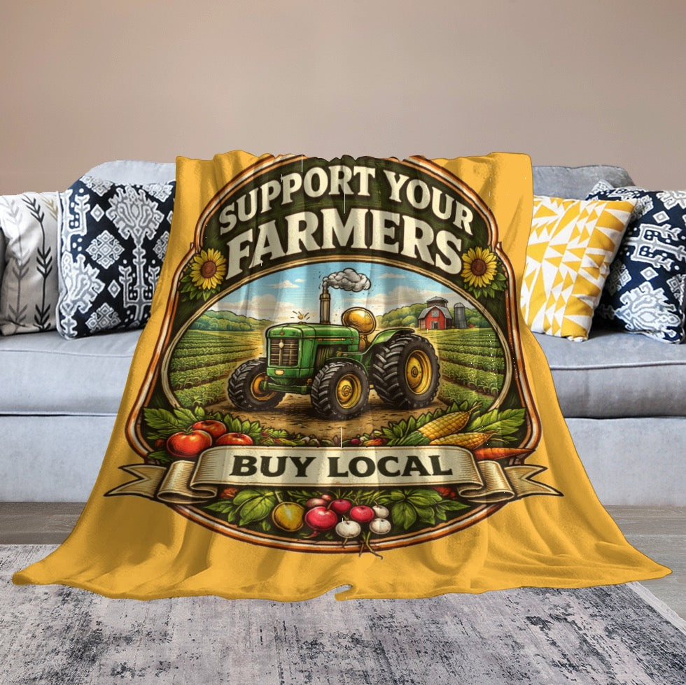 Ultra-Soft Flannel Blanket support your farmers