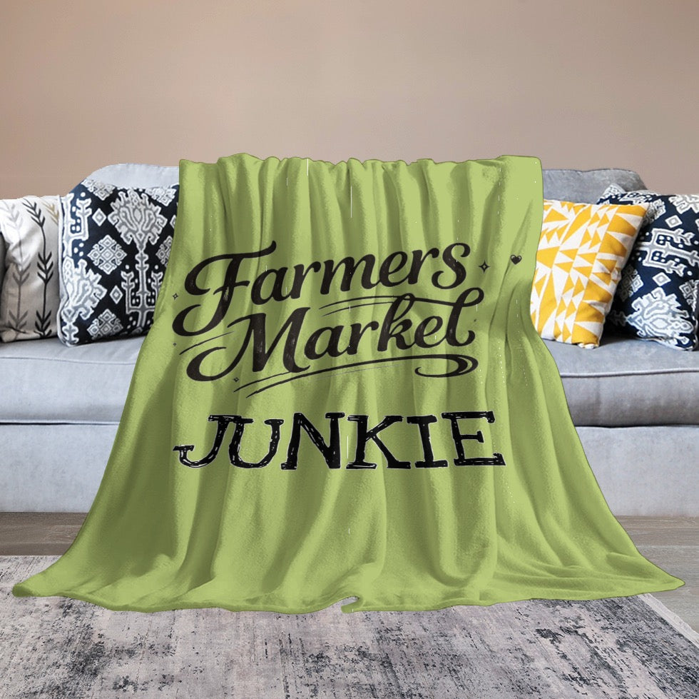 Ultra-Soft Flannel Blanket farmers Market junkie