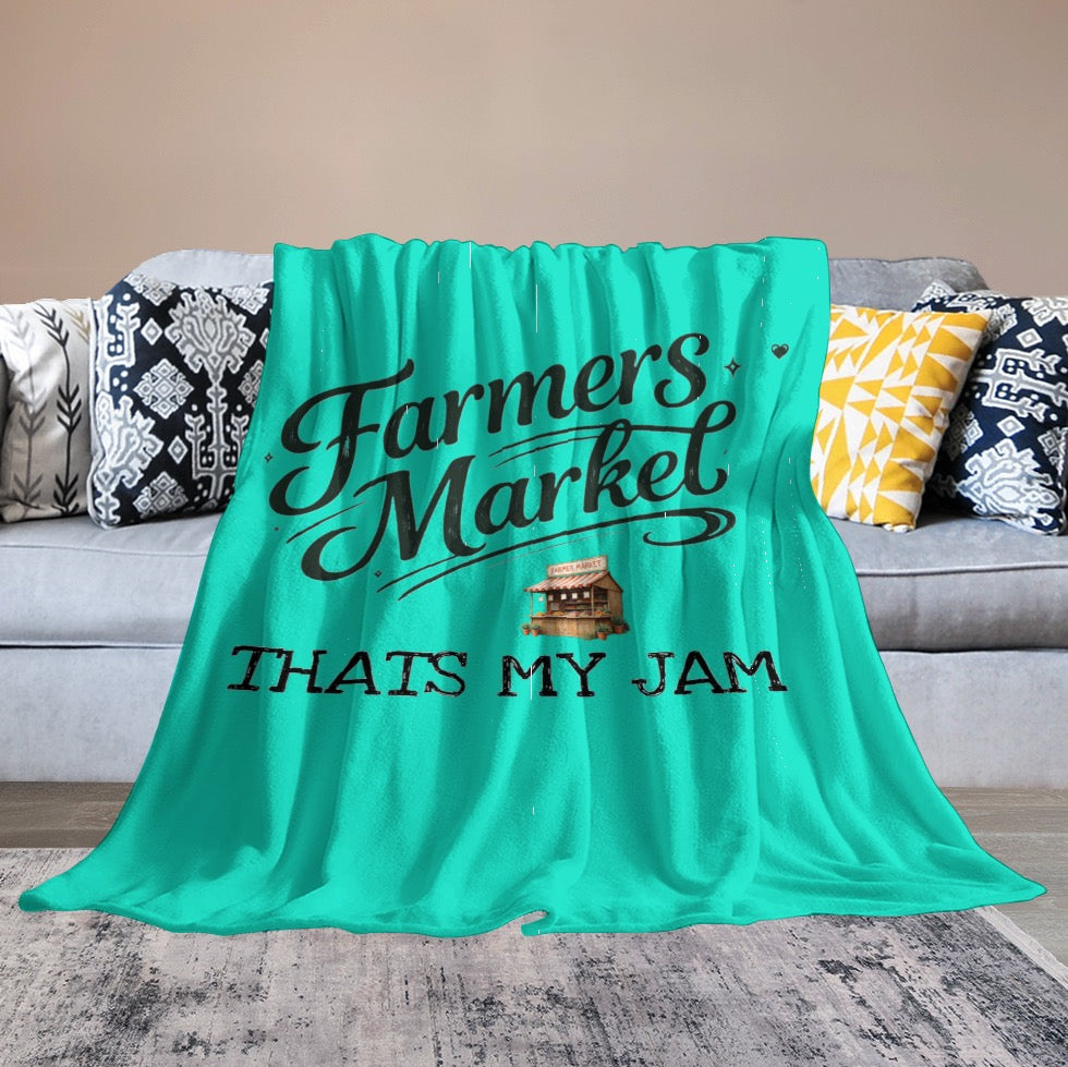 Ultra-Soft Flannel Blanket Farmers Market, that’s my jam