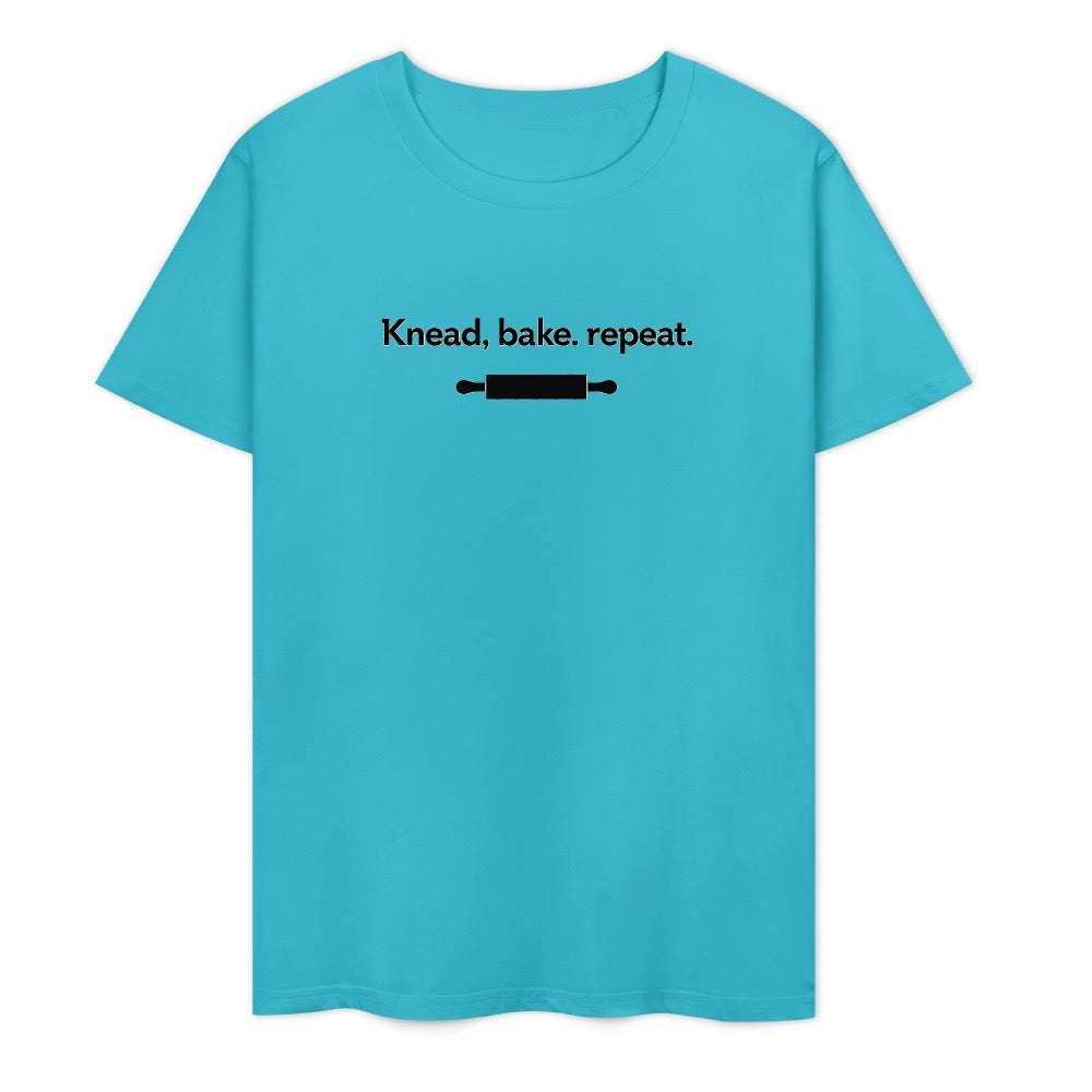 New Pure cotton short sleeved T-shirt knead bake repeat