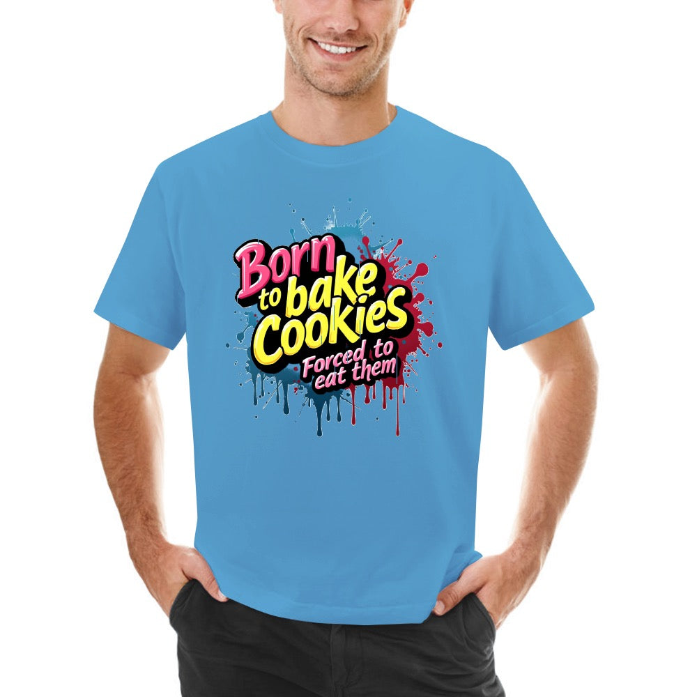 New High quality Men's T-shirt 100% Cotton Born to bake cookies