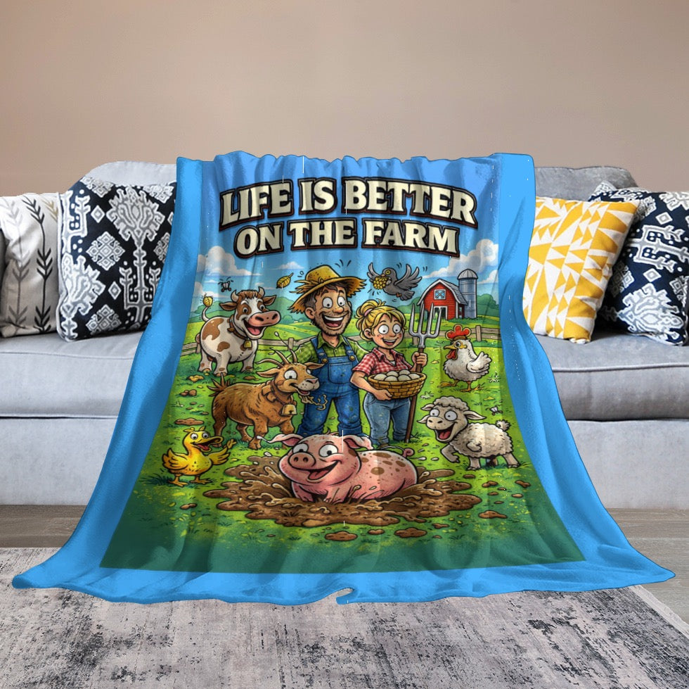 Ultra-Soft Flannel Blanket Life is better on the farm