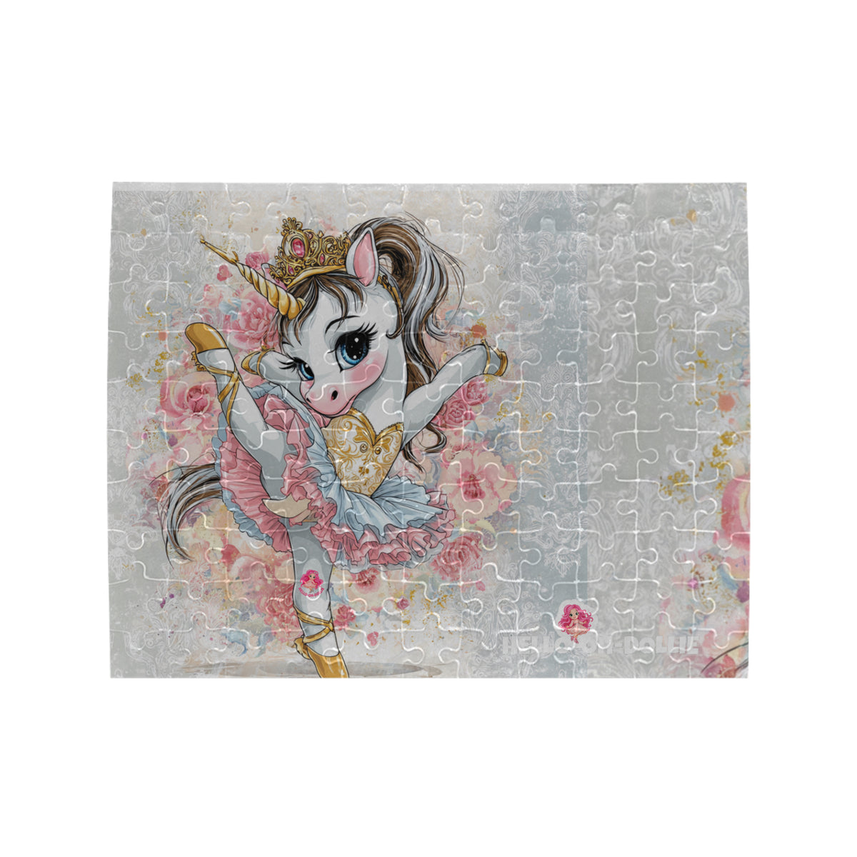 HELLO-OH-Dollie Ballerina unicorn Rectangle Jigsaw Puzzle (Set of 110 Pieces)