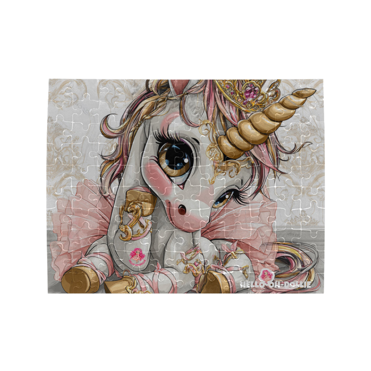 Hello-oh-Dollie cute unicorn ballerina Rectangle Jigsaw Puzzle (Set of 110 Pieces)
