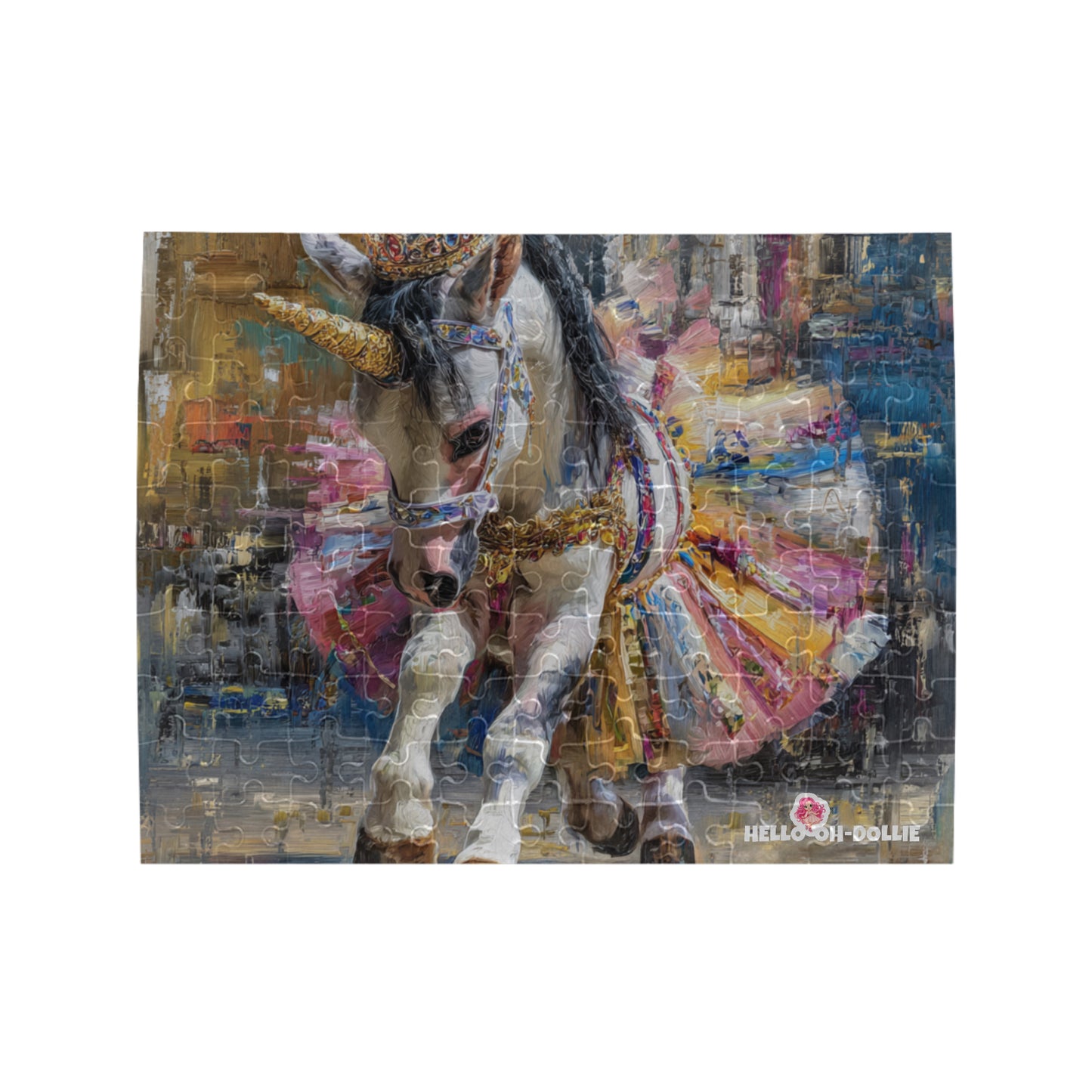 Hello-Oh-Dollie unicorn ballerina Rectangle Jigsaw Puzzle (Set of 110 Pieces)