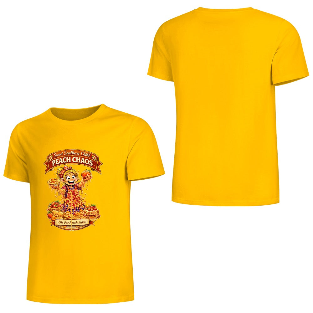 New Pure cotton short sleeved T-shirt Peach chaos