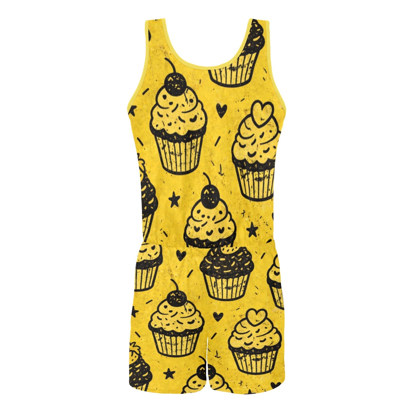 All Over Print Vest Short Jumpsuit (Sets 15)