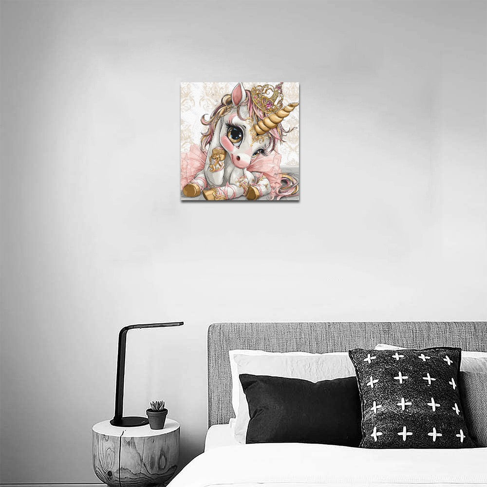 Unicorn ballerina Frame Canvas Print 12"x12"