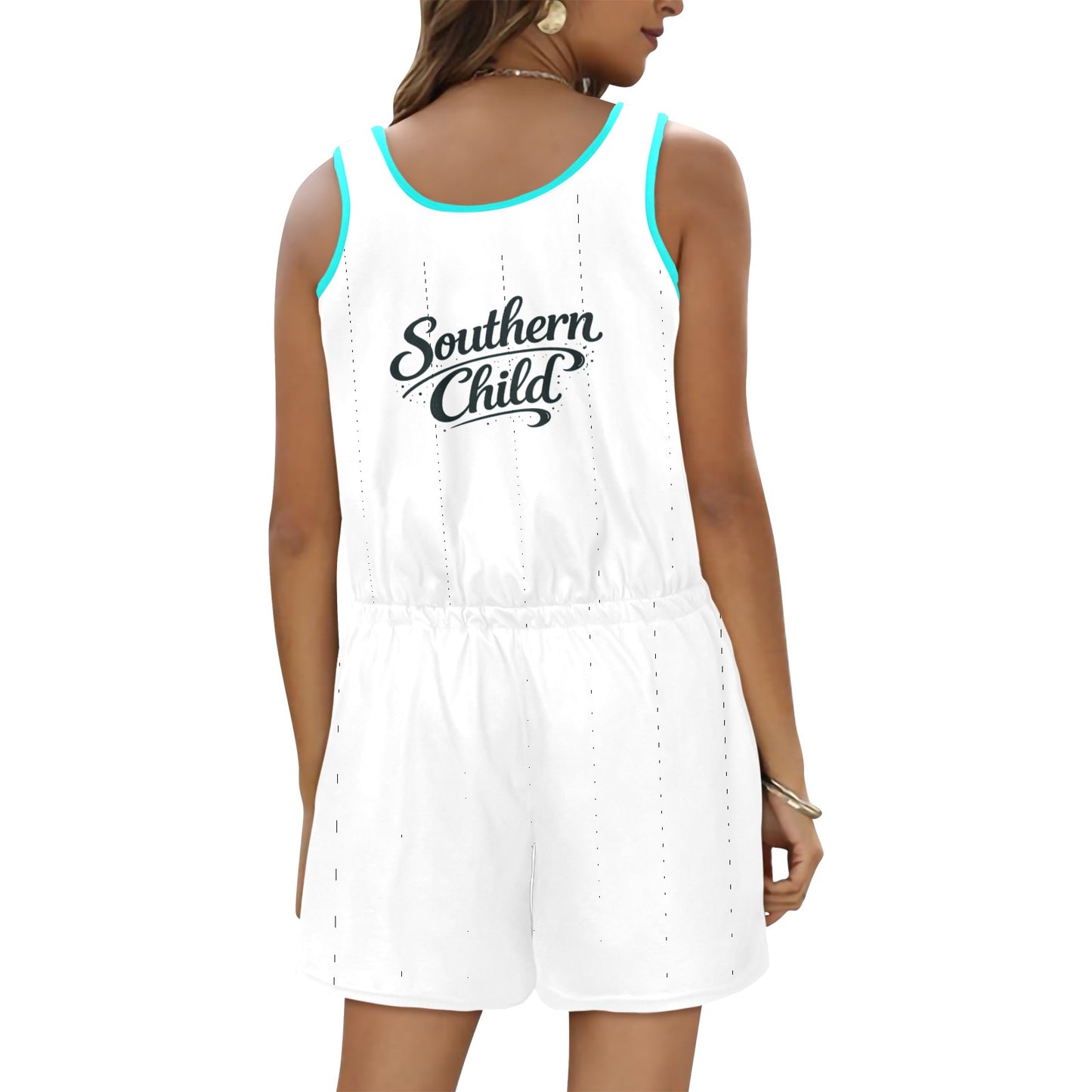 All Over Print Vest Short Jumpsuit (Sets 15)