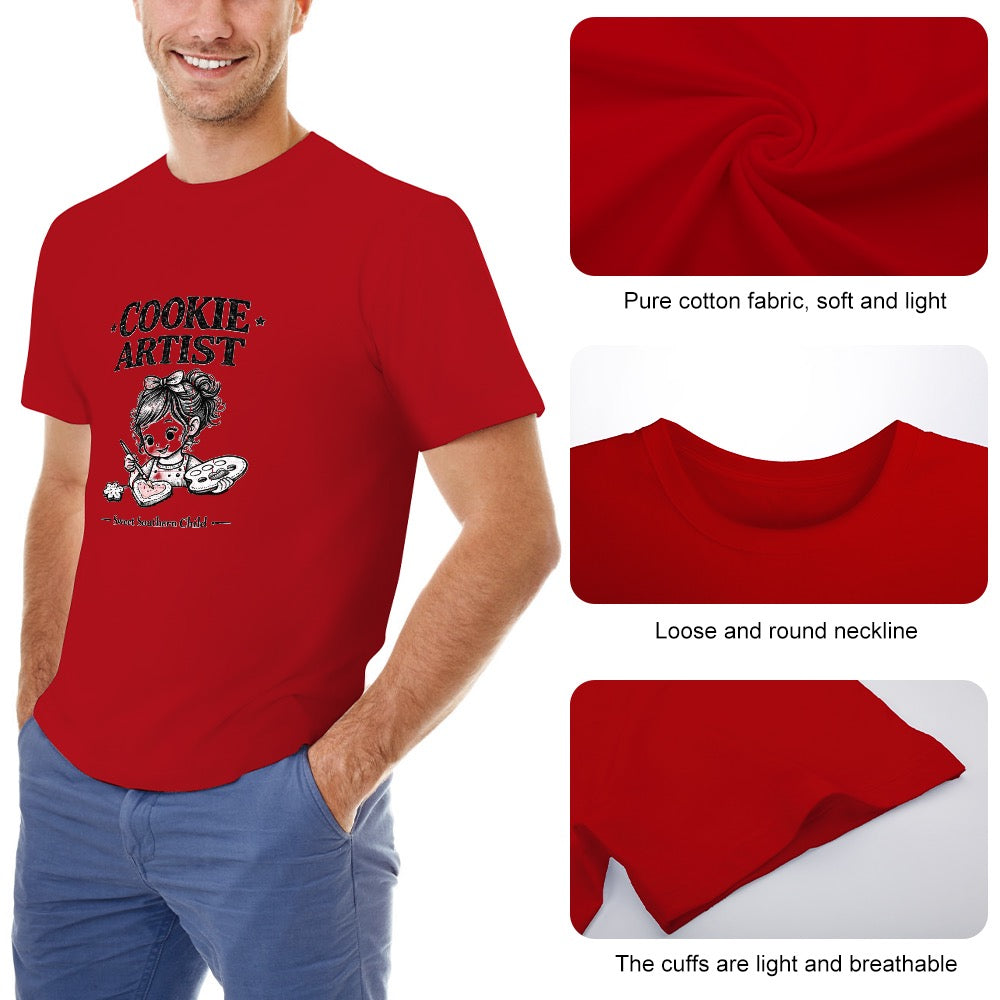 New High quality Men's T-shirt 100% Cotton Cookie artist