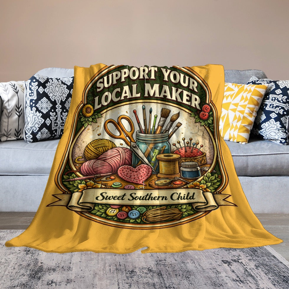 Ultra-Soft Flannel Blanket support your local makers