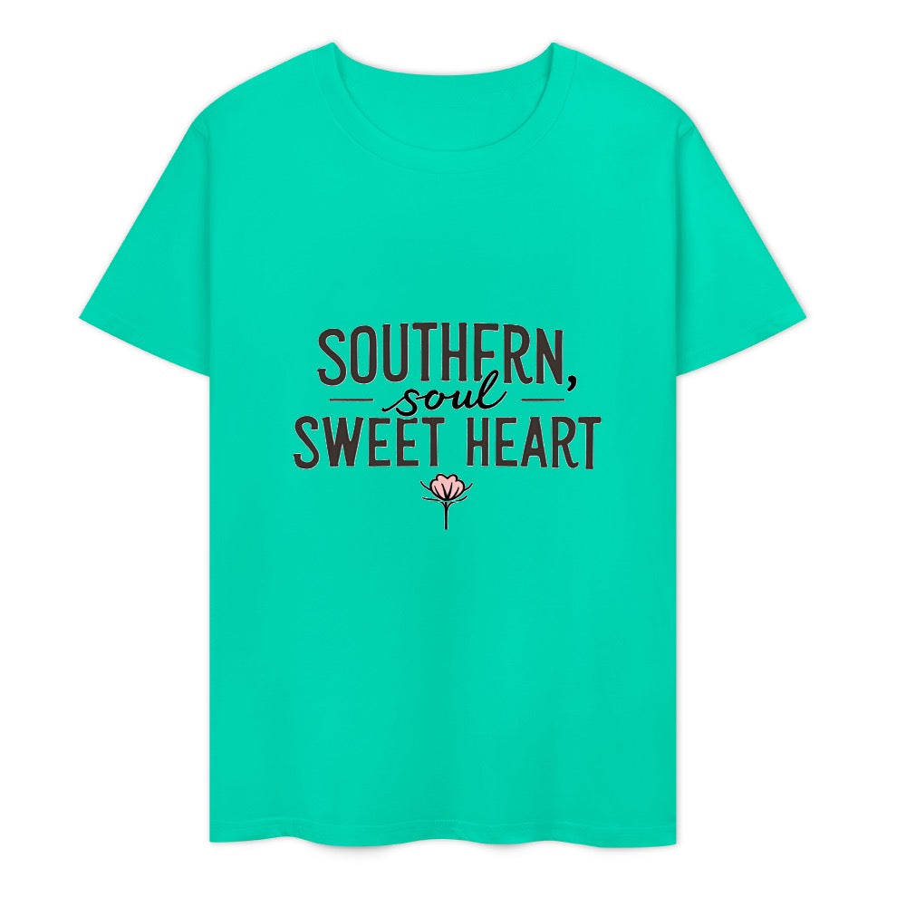 New Pure cotton short sleeved T-shirt Southern soul sweet heart