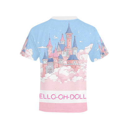 HELLO-OH-DOLLIE castle print Kids' All Over Print T-shirt(ModelT65)