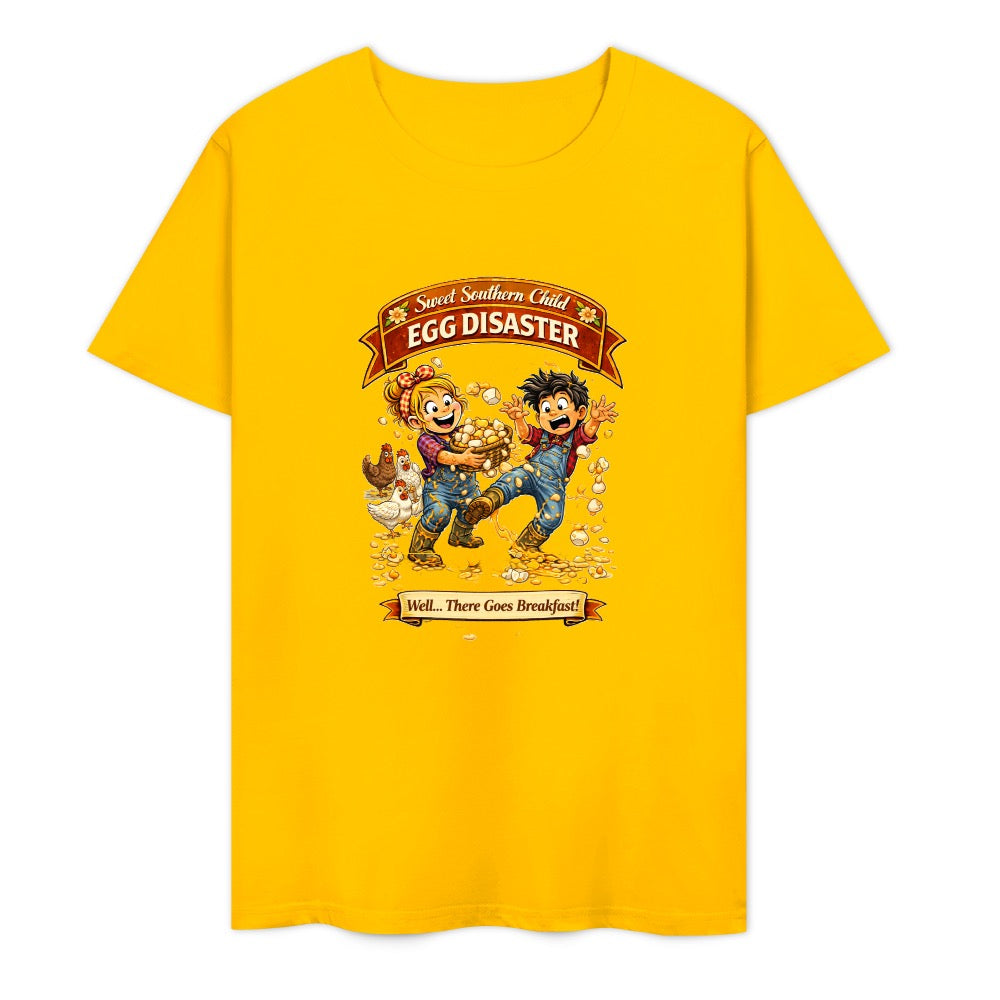 New Pure cotton short sleeved T-shirt egg disaster