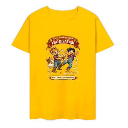 New Pure cotton short sleeved T-shirt egg disaster