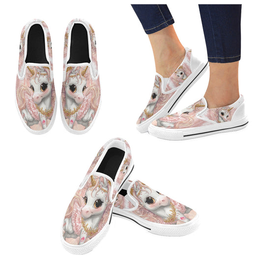Hello-Oh-Dollie unicorn ballerina Slip-on Canvas Kid's Shoes (Big Kid) (Model 019)