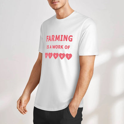 New Pure cotton short sleeved T-shirt farming is a work of Heart