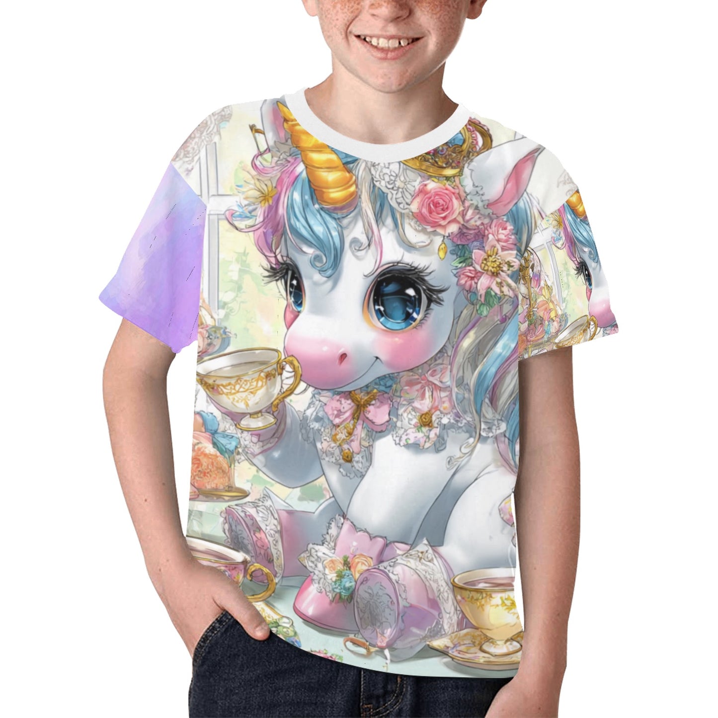 Unicorn tea party Kids' All Over Print T-shirt(ModelT65)