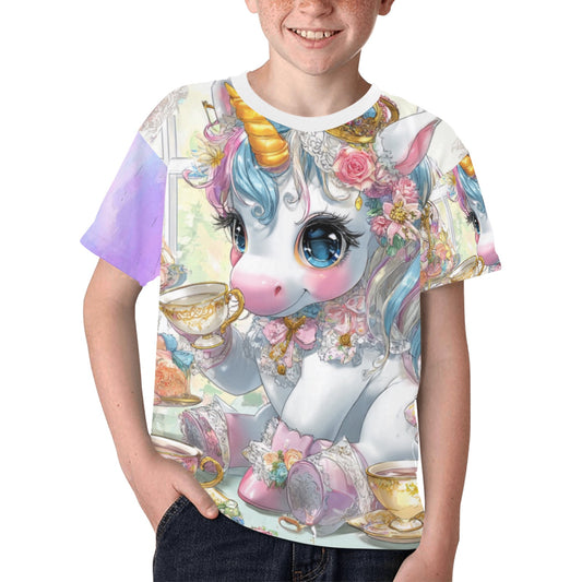 Unicorn tea party Kids' All Over Print T-shirt(ModelT65)