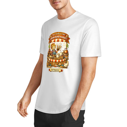New Pure cotton short sleeved T-shirt Drink bomb