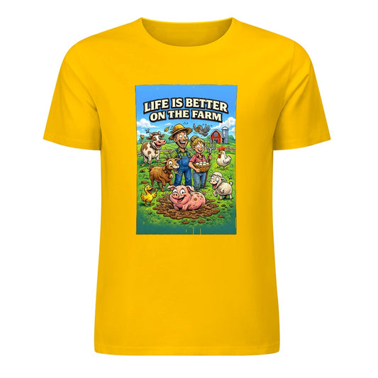 New Pure cotton short sleeved T-shirt life is better on the farm