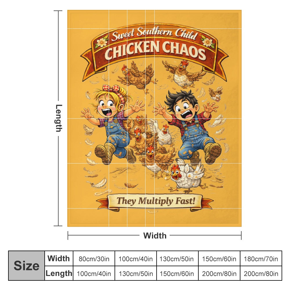 Ultra-Soft Flannel Blanket Chicken chaos