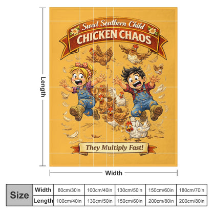 Ultra-Soft Flannel Blanket Chicken chaos