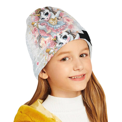 Unicorn dancing ballet All Over Print Beanie for Kids