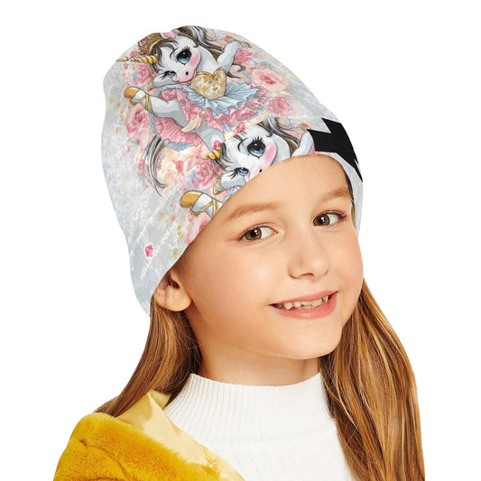 Unicorn dancing ballet All Over Print Beanie for Kids