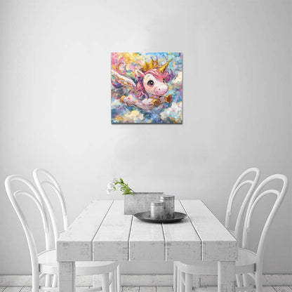 Unicorn flying Frame Canvas Print 12"x12"