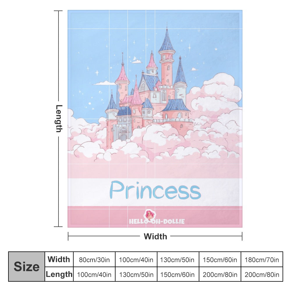 HELLO-OH-DOLLIE PRINCESS Ultra-Soft Flannel Blanket 40”x50”