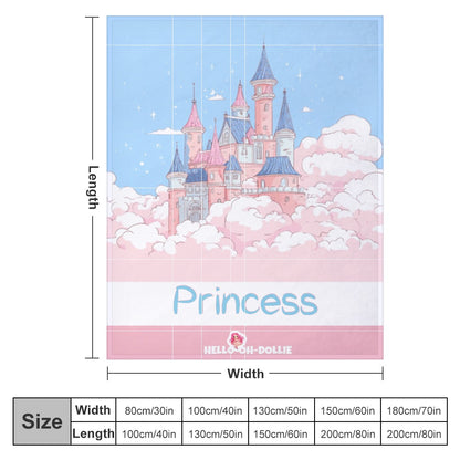 HELLO-OH-DOLLIE PRINCESS Ultra-Soft Flannel Blanket 40”x50”