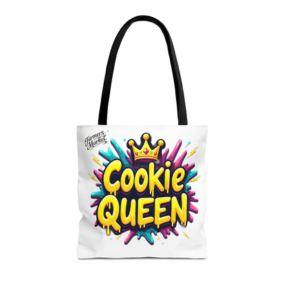 Cookie Queen Tote Bag — Colorful Crowned Bakery Gift Tote