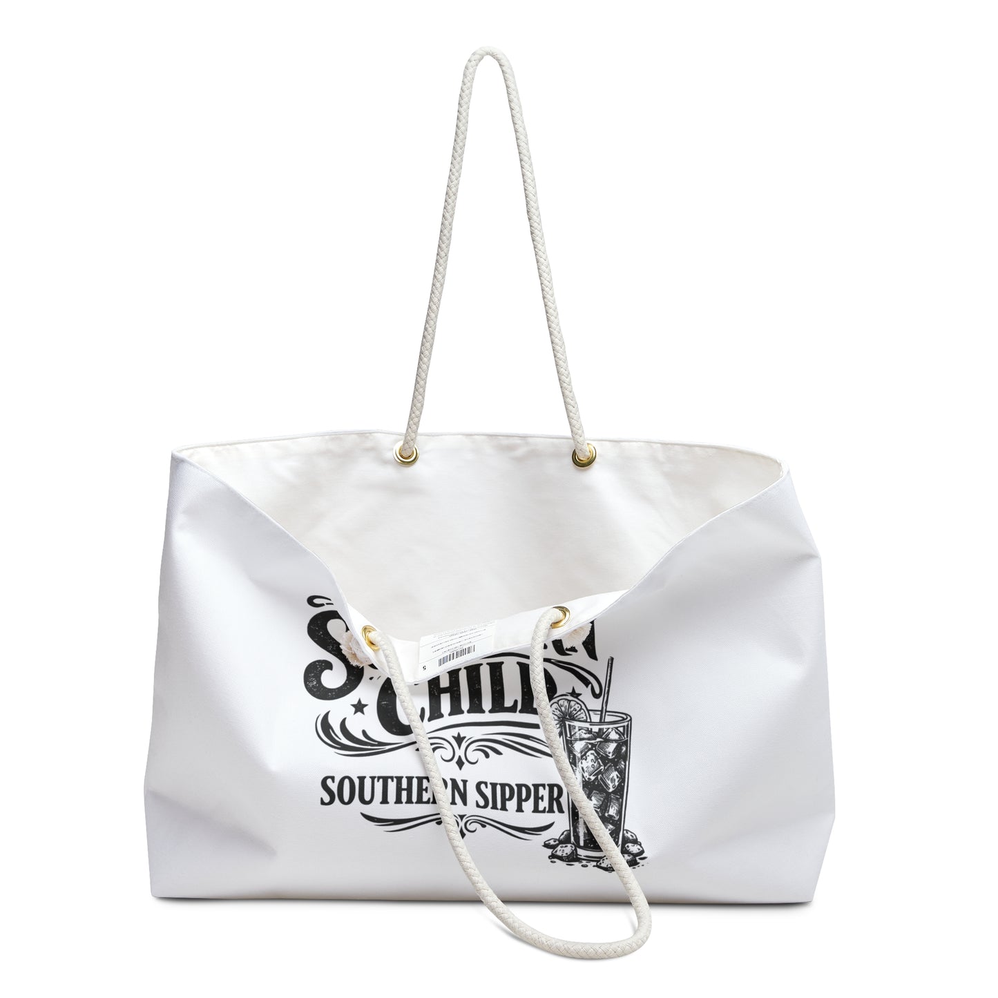 Weekender Bag — "Sweet Southern Child, Southern Sipper" Graphic Travel Tote