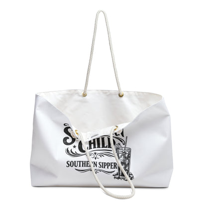 Weekender Bag — "Sweet Southern Child, Southern Sipper" Graphic Travel Tote