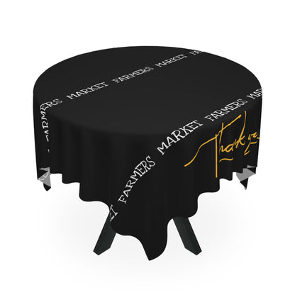 Farmers Market Tablecloth - Black 'Thank You' Vendor Market Table Cover