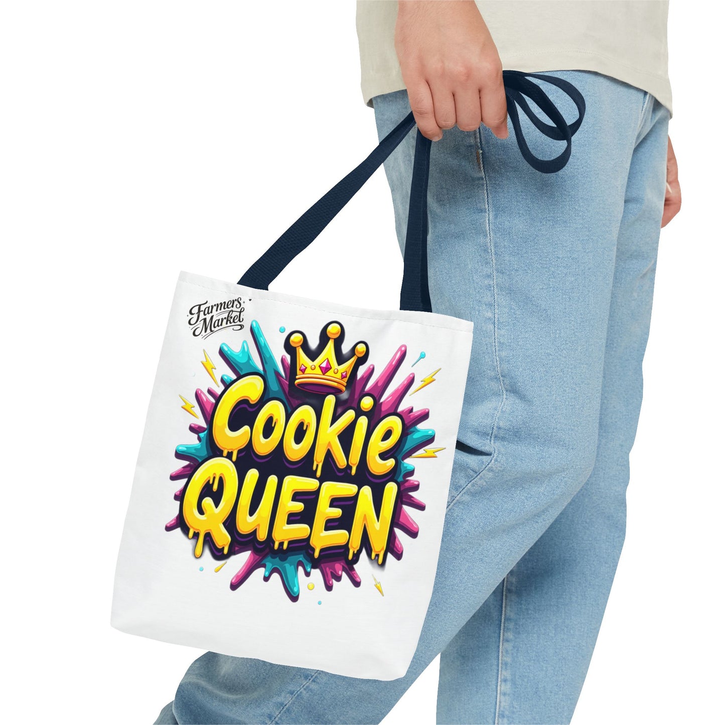 Cookie Queen Tote Bag — Colorful Crowned Bakery Gift Tote