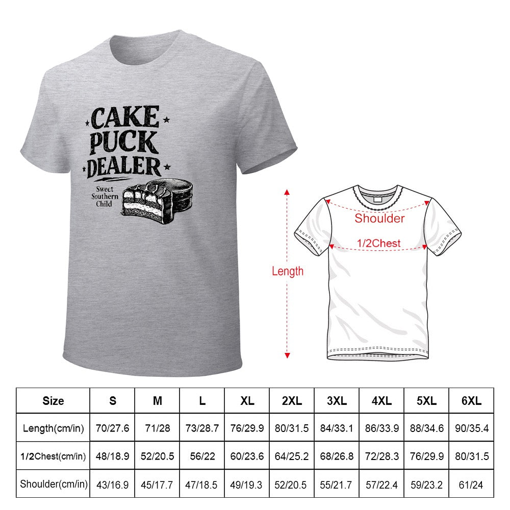 New High quality Men's T-shirt 100% Cotton cake puck dealer