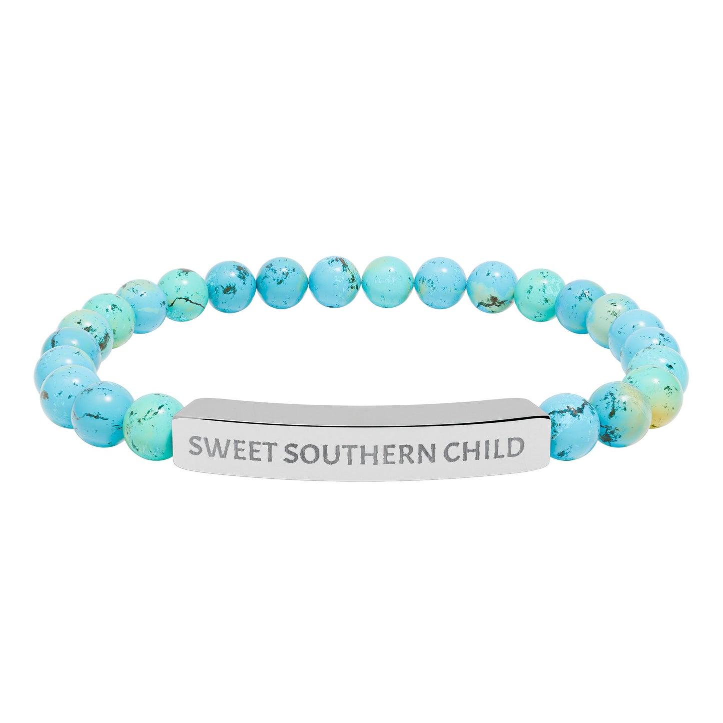 Esser southern child  Natural Stone Bar Bracelet – Custom Stretch Beaded Bracelet