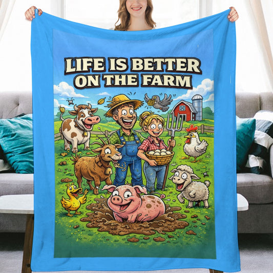 Ultra-Soft Flannel Blanket Life is better on the farm