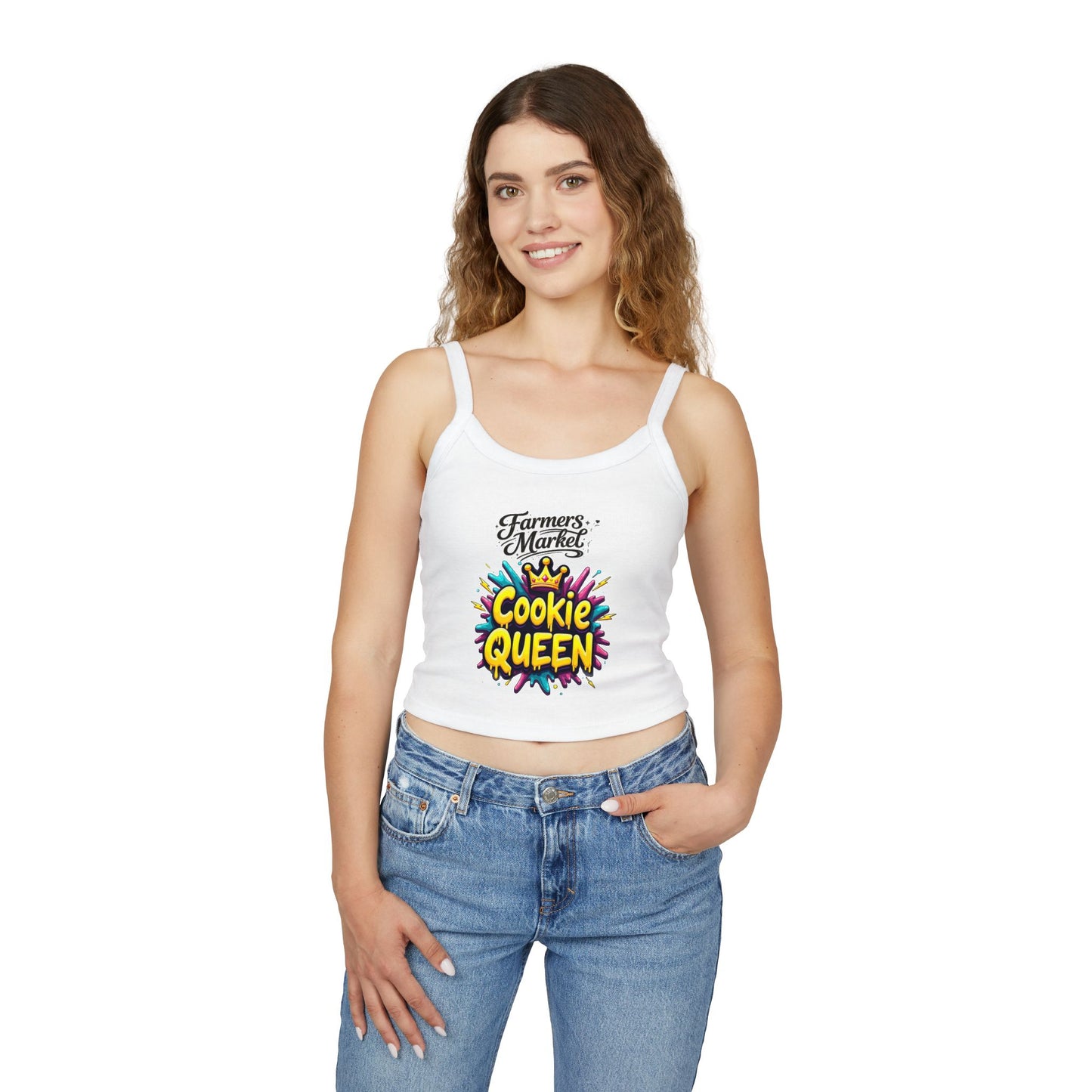 Cookie Queen Crop Tank — Sweet Southern Child Graphic Spaghetti Strap Top