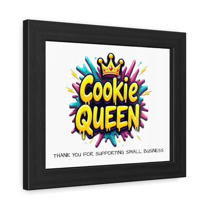Cookie Queen Framed Poster — Colorful Kitchen Wall Art for Bakers