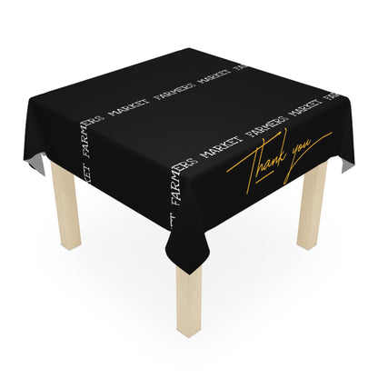 Farmers Market Tablecloth - Black 'Thank You' Vendor Market Table Cover