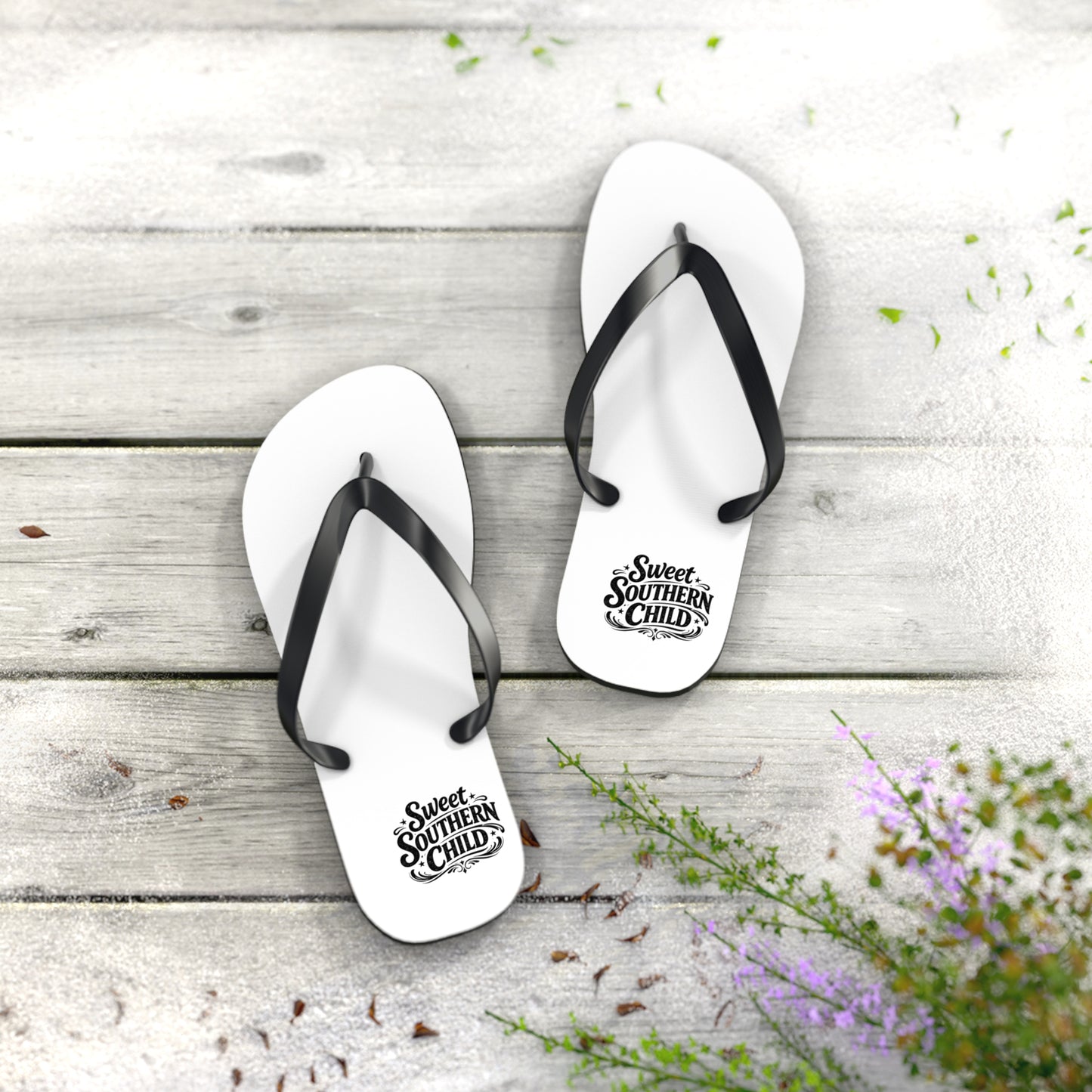Sweet Southern Flip Flops – Classic White Beach Sandals