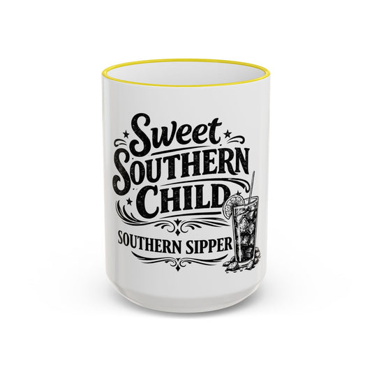 Sweet Southern Child Mug — Southern Sipper Accent Rim & Handle Coffee Cup