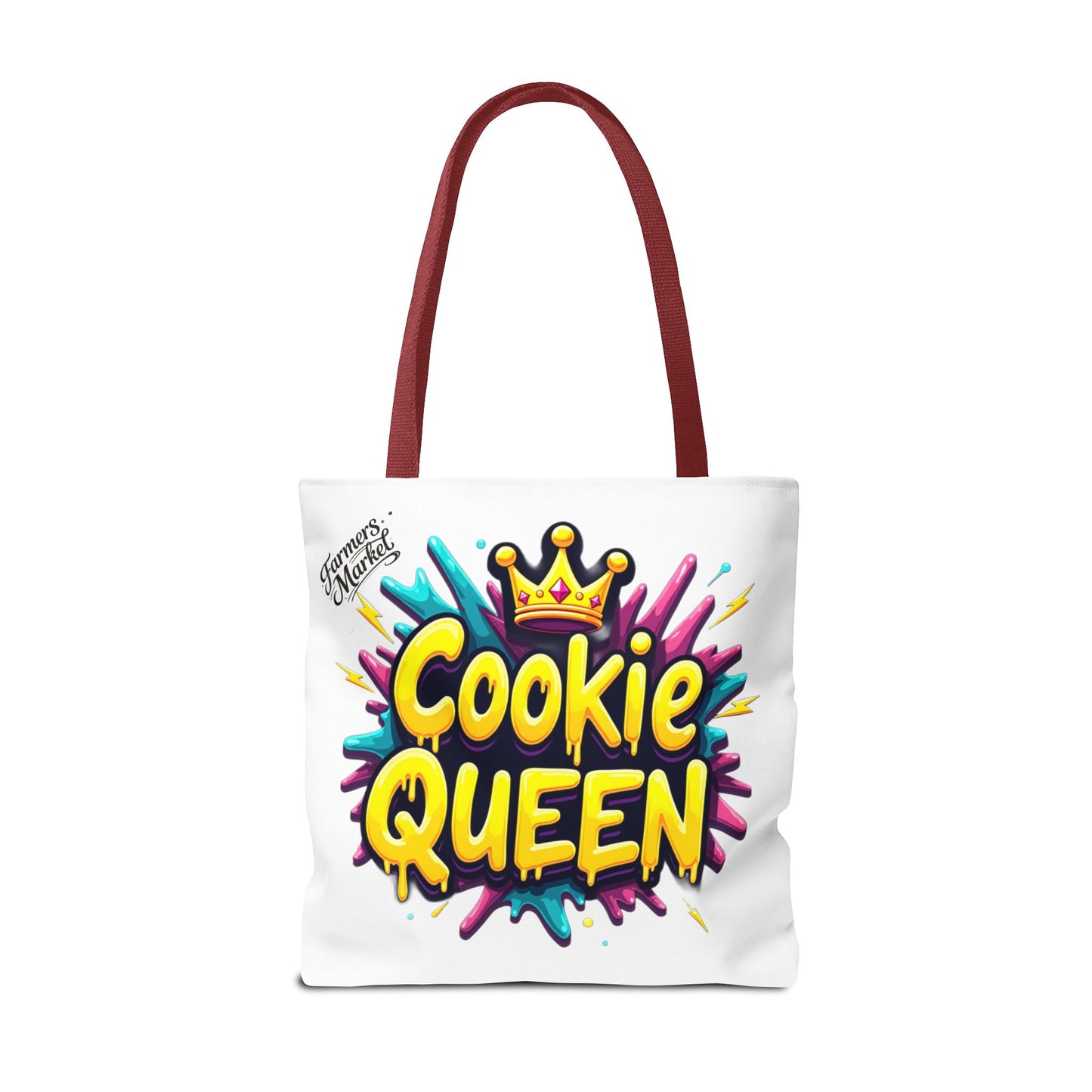 Cookie Queen Tote Bag — Colorful Crowned Bakery Gift Tote